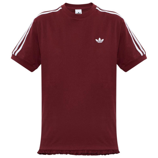 Adidas Γυναικεία κοντομάνικη μπλούζα Ruffle-Trim Logo-Embroidered T-Shirt